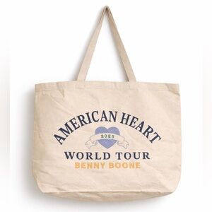 Benson Boone American Heart 2025 World Tour Canvas Tote Bag Concert Merch